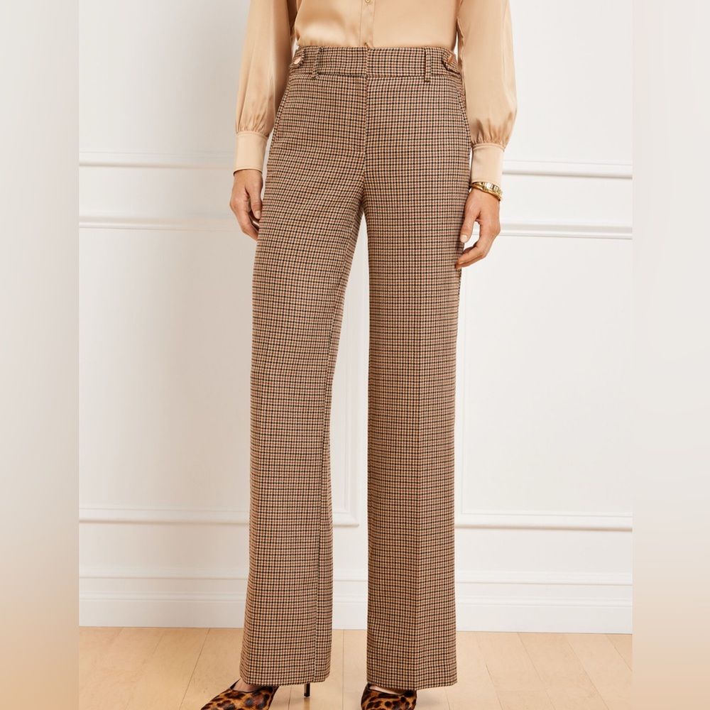 Talbots Brown Plaid Wide Leg Pants